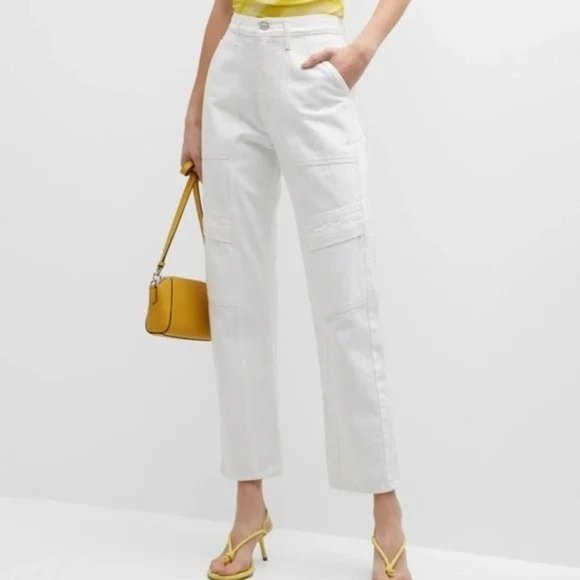 Agolde Denim - AGOLDE Cooper Relaxed Straight Cargo Jeans in White